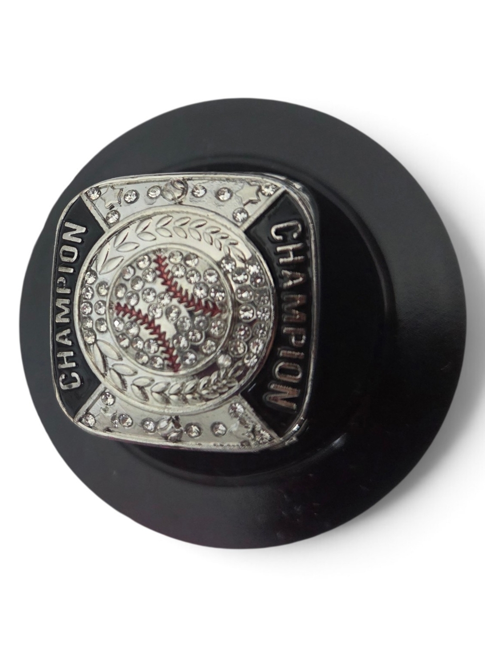 Champion Baseball Crystal Wall Accent - Black and Silver